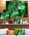 Green Fractal Planet of Bubbles - Extra Large Abstract Canvas Wall Art