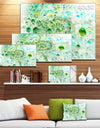 Green Blue Fractal Molecules - Extra Large Abstract Canvas Wall Art