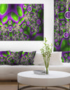 Green Purple Exotic Pattern - Extra Large Abstract Canvas Wall Art