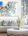 Yellow Blue Exotic Pattern - Extra Large Abstract Canvas Wall Art