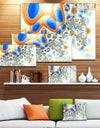 Yellow Blue Exotic Pattern - Extra Large Abstract Canvas Wall Art