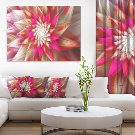 Pink Exotic Fractal Flower - Extra Large Canvas Art Print