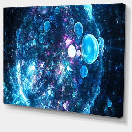 Blue Spherical Planet Bubbles - Extra Large Canvas Art Print