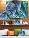 Blue Fractal Exotic Plant Stems - Extra Large Canvas Art Print