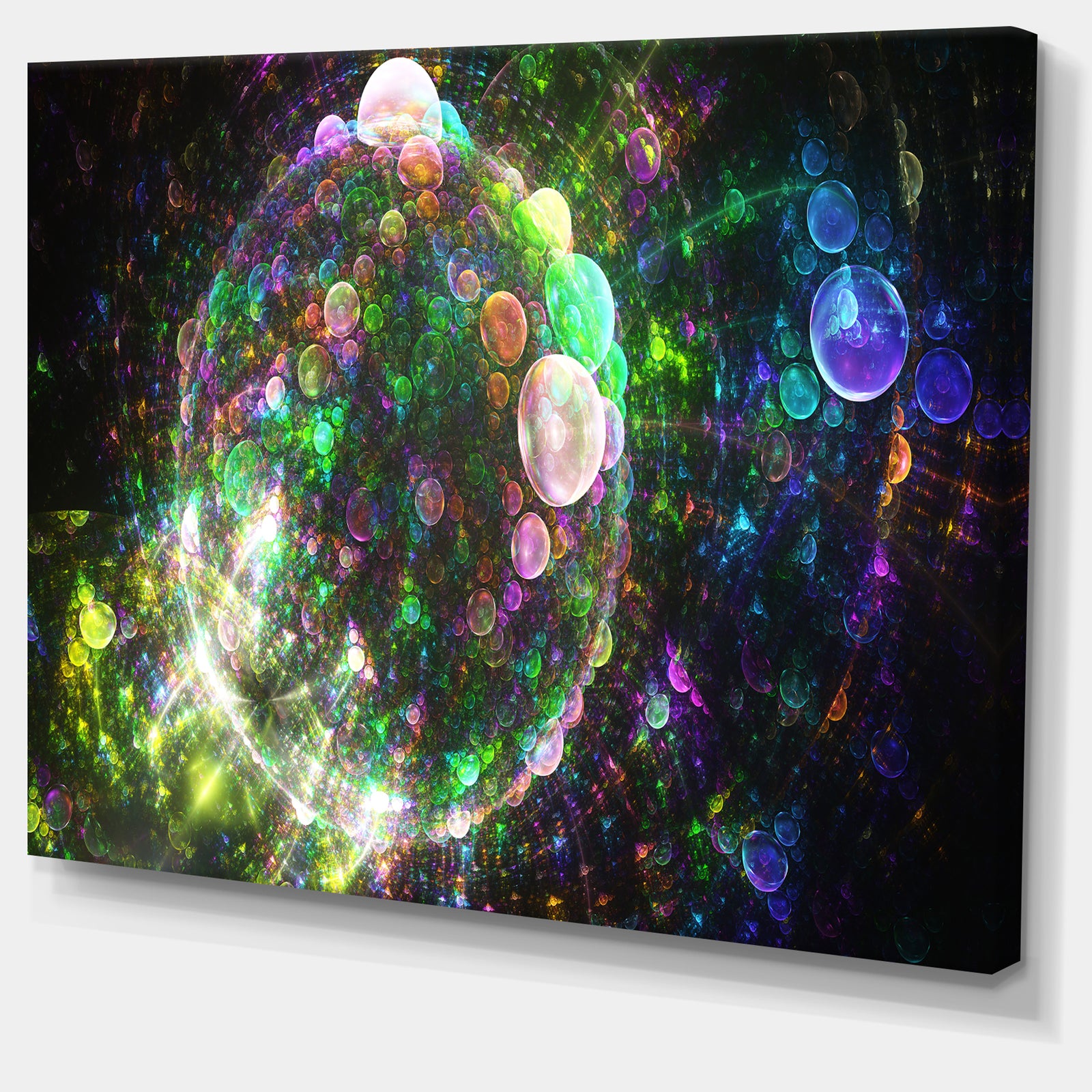Multi-Color Spherical Planet Bubbles - Extra Large Canvas Art Print