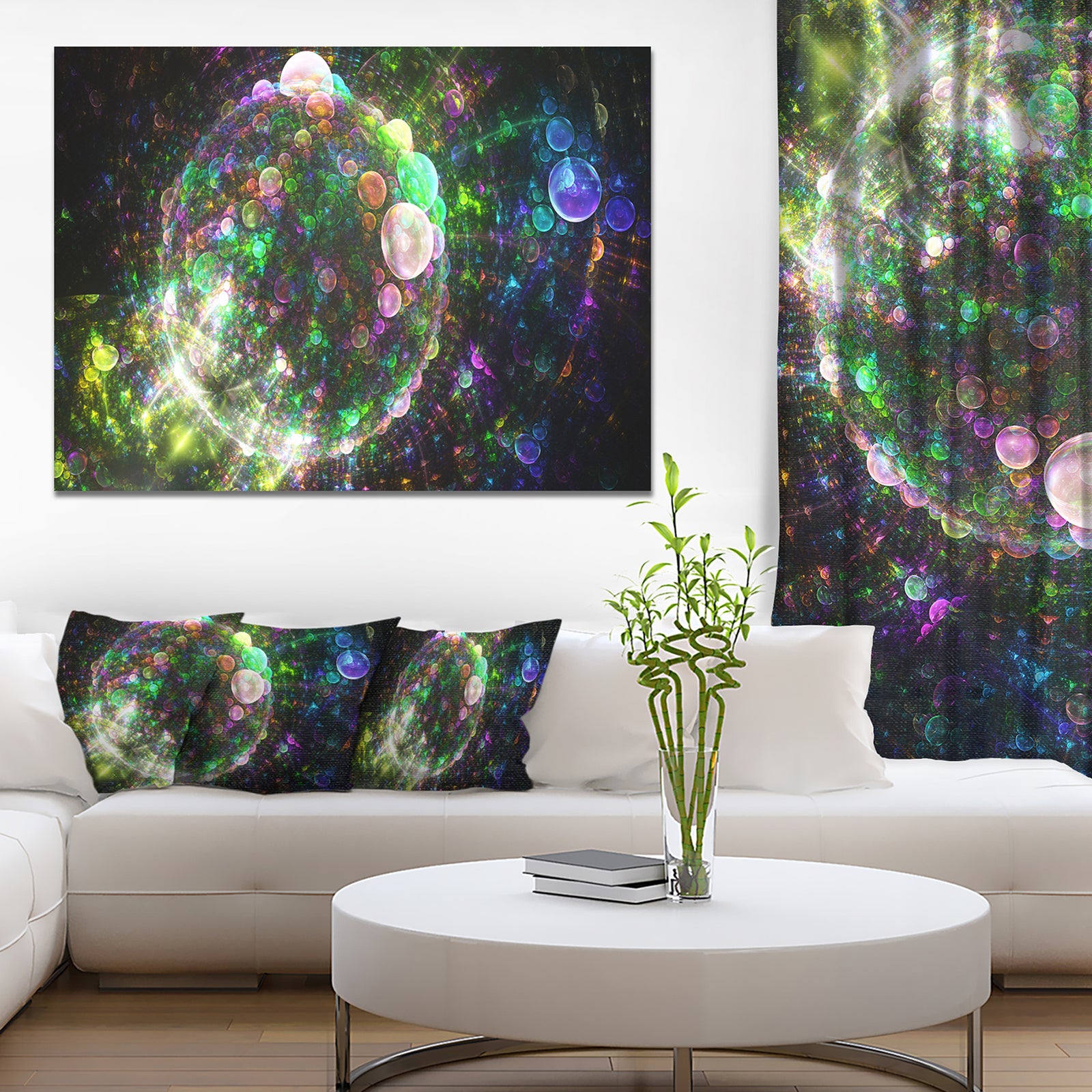 Multi-Color Spherical Planet Bubbles - Extra Large Canvas Art Print