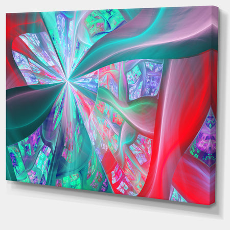 Red Blue Fractal Exotic Plant Stems - Extra Large Canvas Art Print