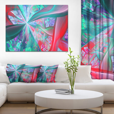 Red Blue Fractal Exotic Plant Stems - Extra Large Canvas Art Print