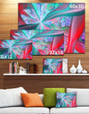 Red Blue Fractal Exotic Plant Stems - Extra Large Canvas Art Print