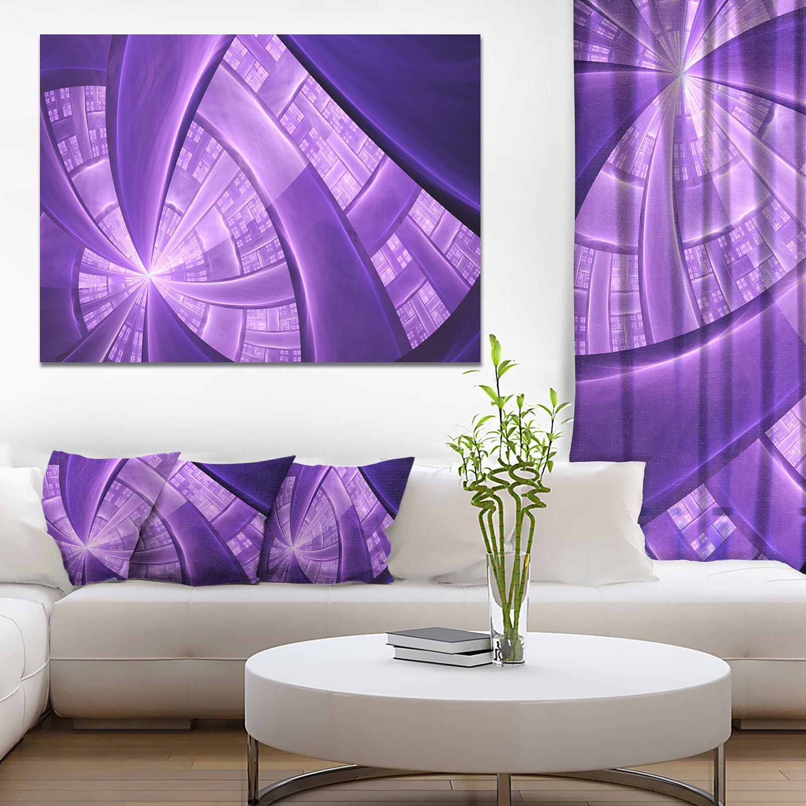 Purple Fractal Exotic Plant Stems - Extra Large Canvas Art Print