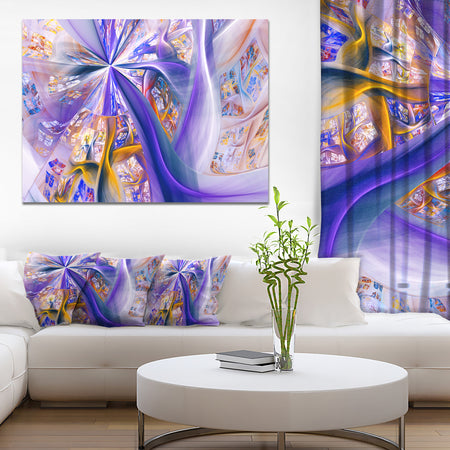 Purple Yellow Fractal Curves - Extra Large Abstract Canvas Wall Art Print