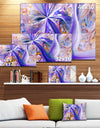 Purple Yellow Fractal Curves - Extra Large Abstract Canvas Wall Art Print