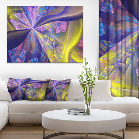 Purple Yellow Fractal Curves - Extra Large Canvas Art Print