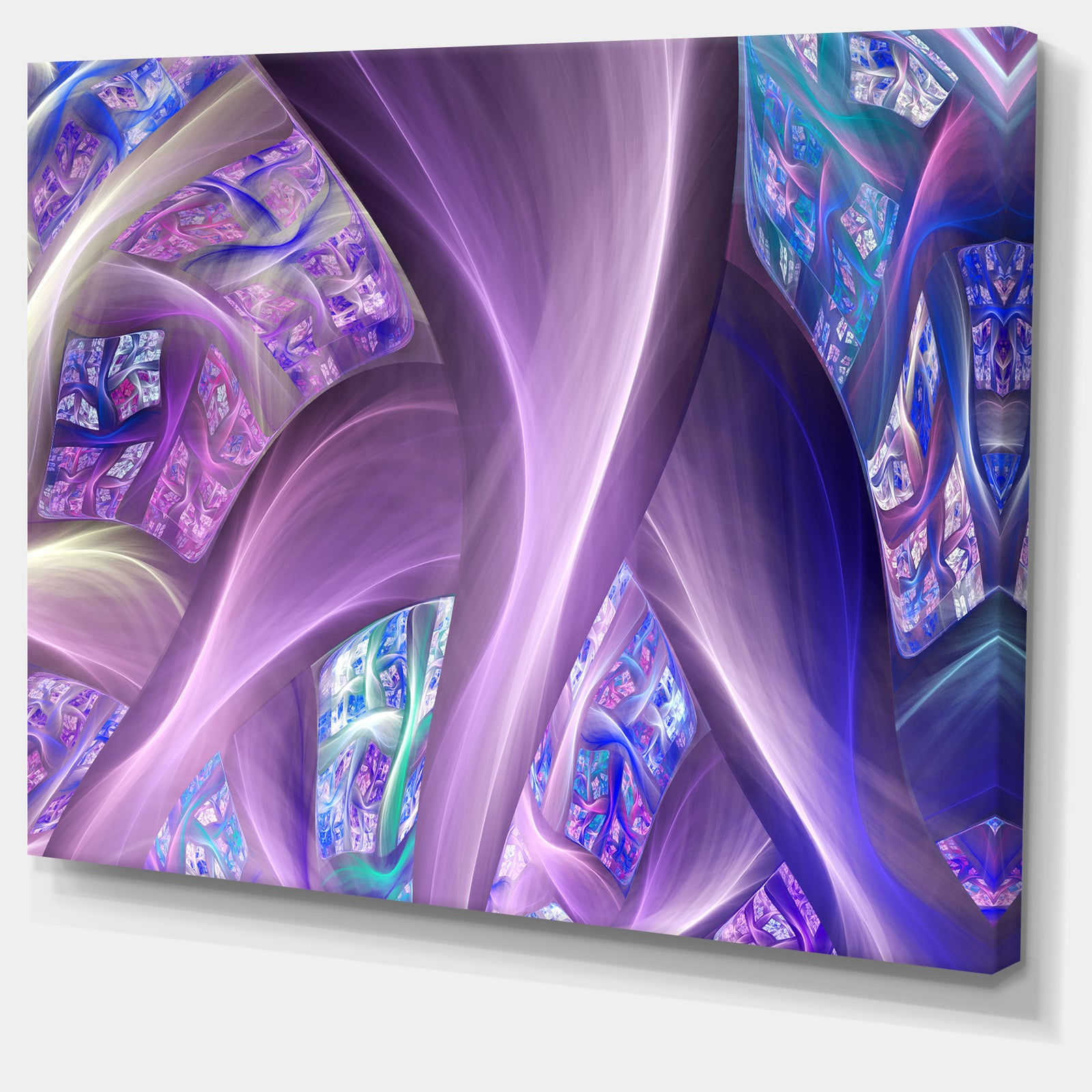 Purple Blue Fractal Curves - Extra Large Canvas Art Print