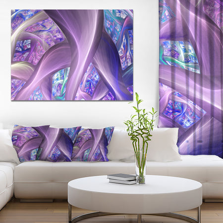 Purple Blue Fractal Curves - Extra Large Canvas Art Print