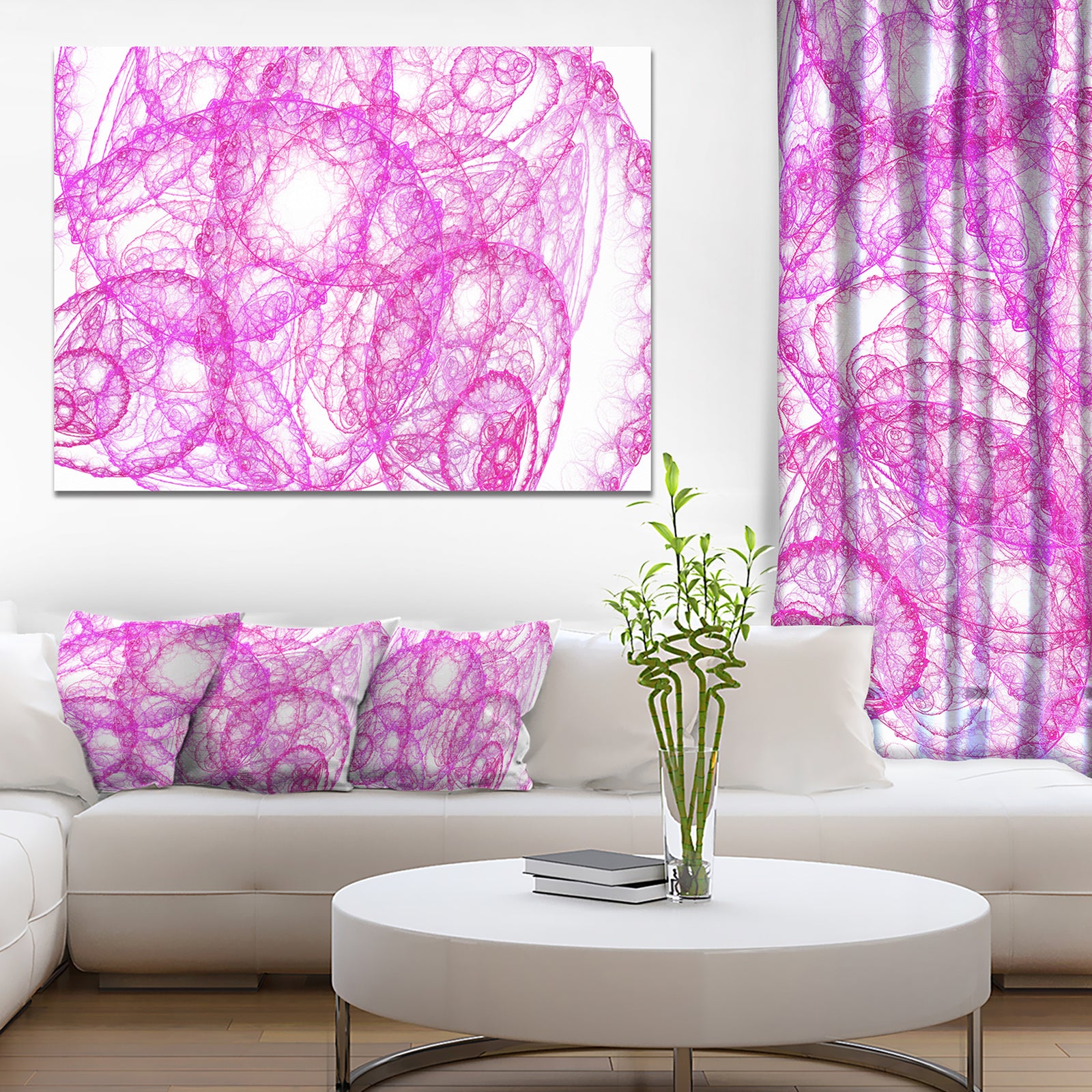 Pink Pattern on White Background - Extra Large Canvas Art Print