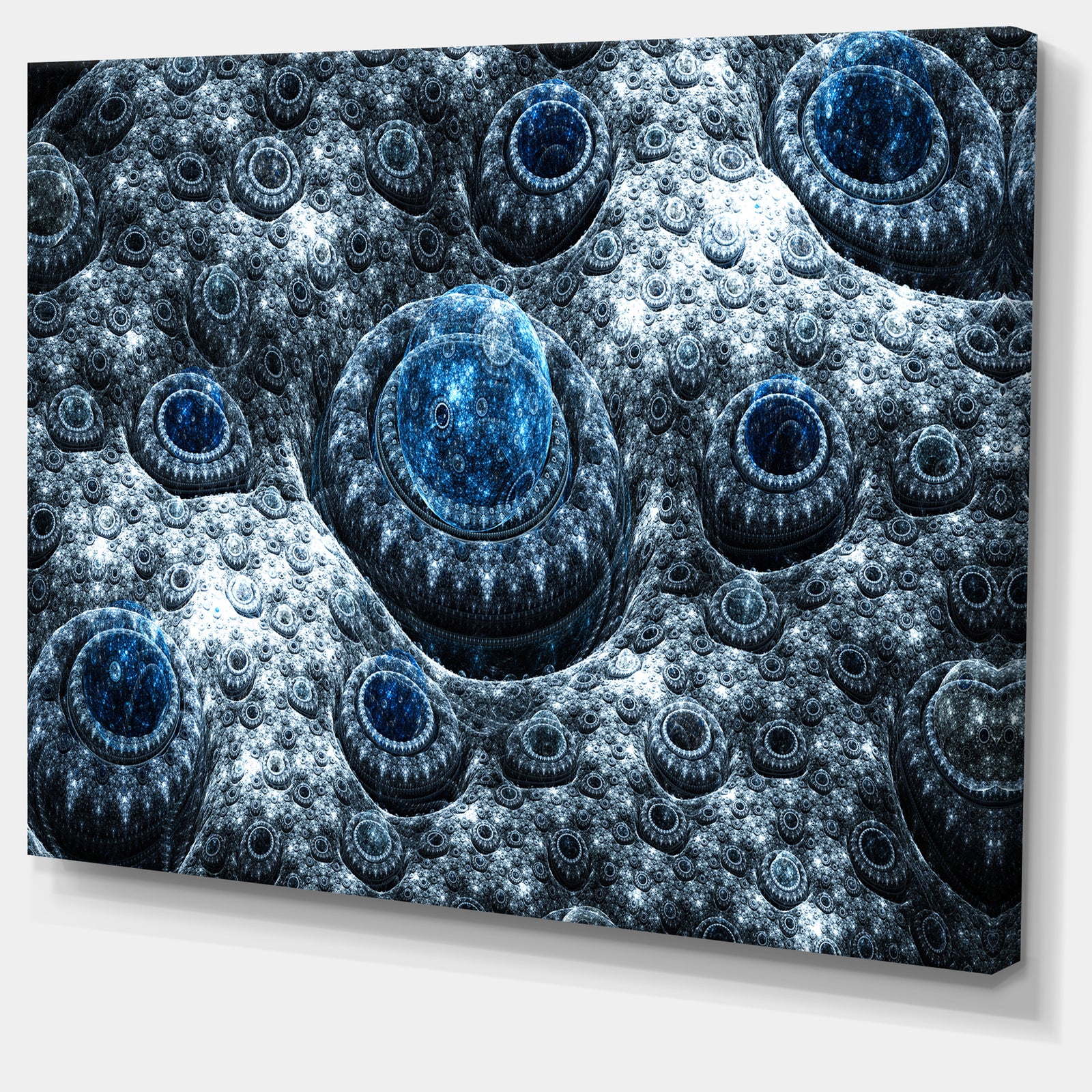 Blue Fractal Exotic Planet - Extra Large Canvas Art Print