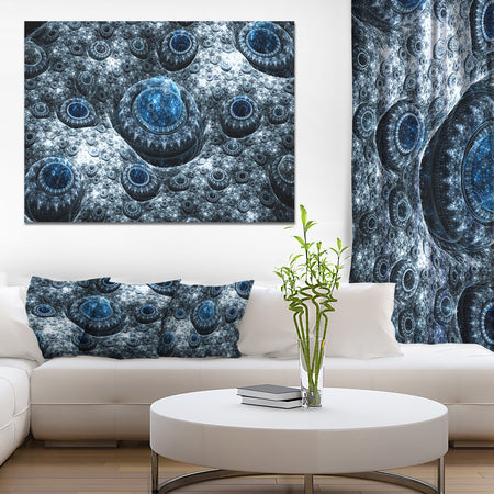 Blue Fractal Exotic Planet - Extra Large Canvas Art Print