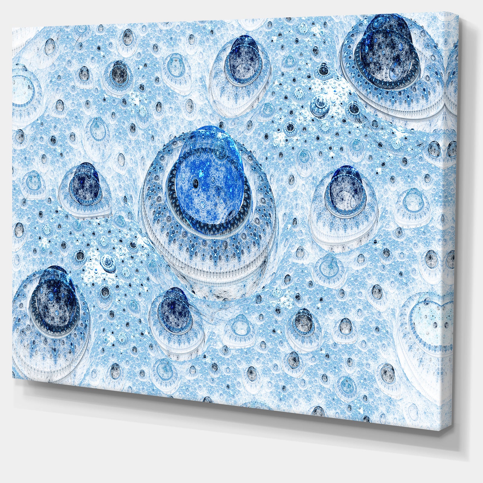 Light Blue Fractal Exotic Planet - Extra Large Canvas Art Print