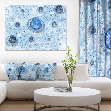 Light Blue Fractal Exotic Planet - Extra Large Canvas Art Print
