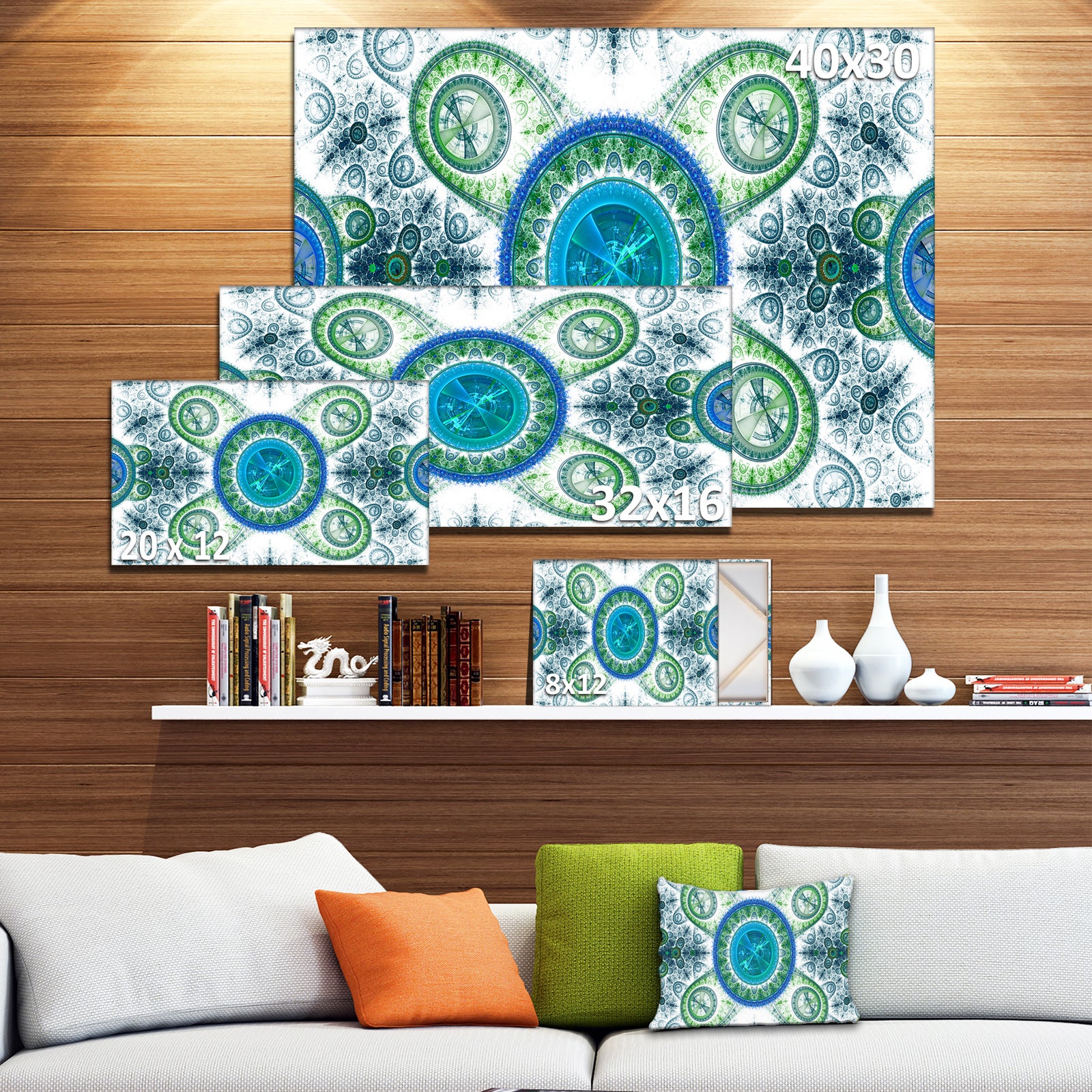 Blue Psychedelic Relaxing Art - Extra Large Canvas Art Print