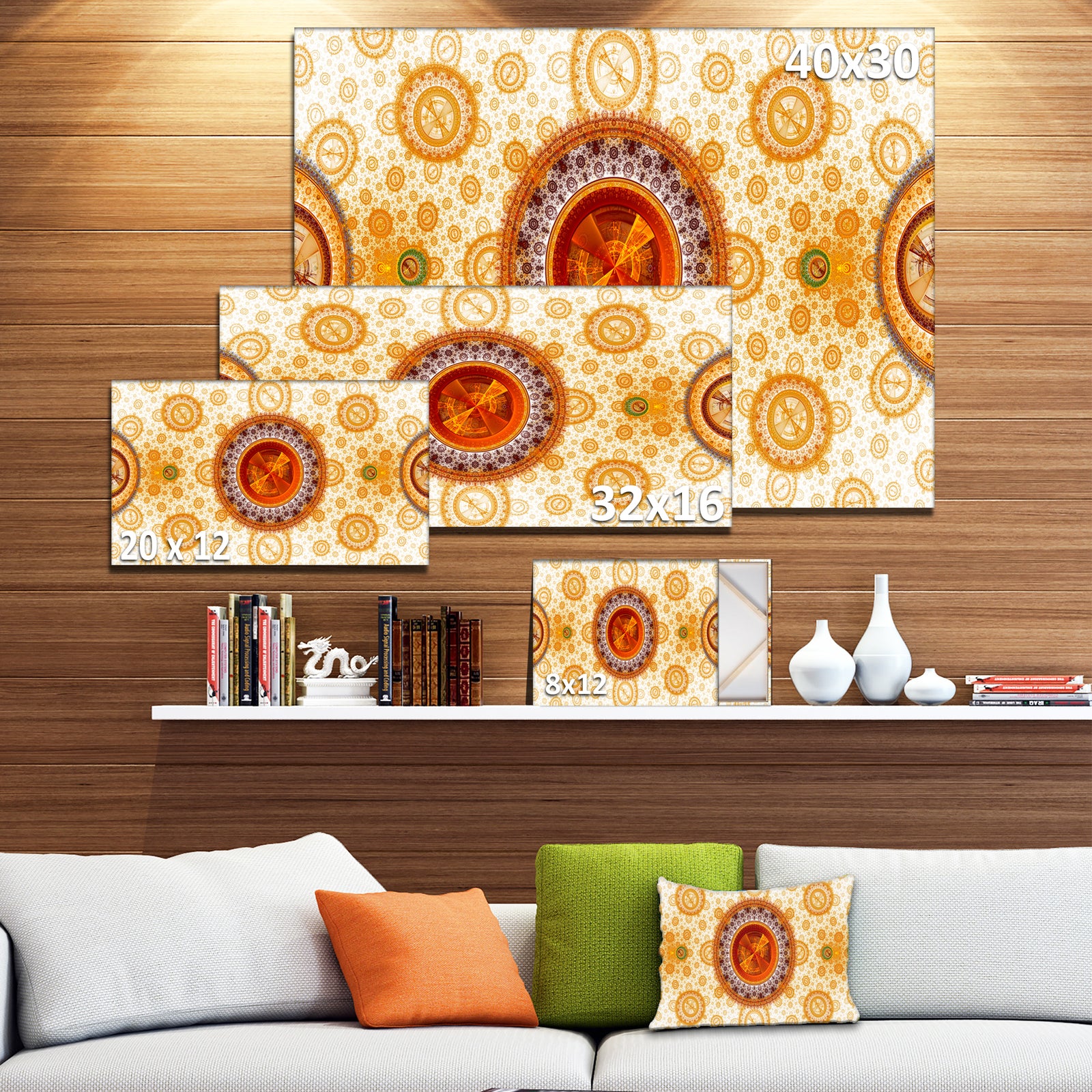 Yellow Psychedelic Relaxing Art - Extra Large Canvas Art Print