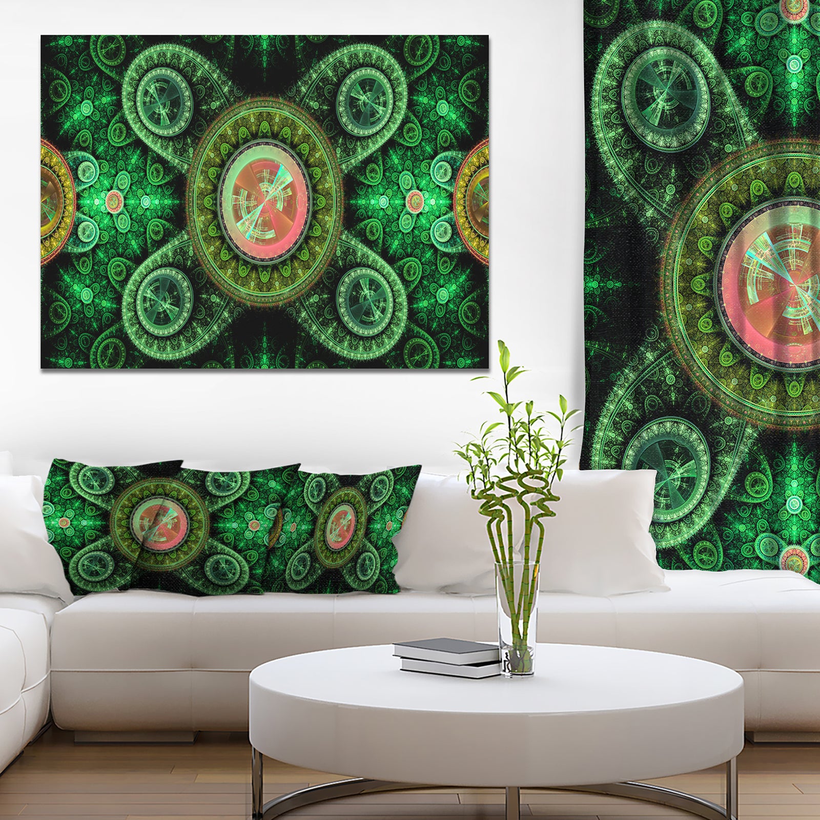 Green Psychedelic Relaxing Art - Extra Large Canvas Art Print