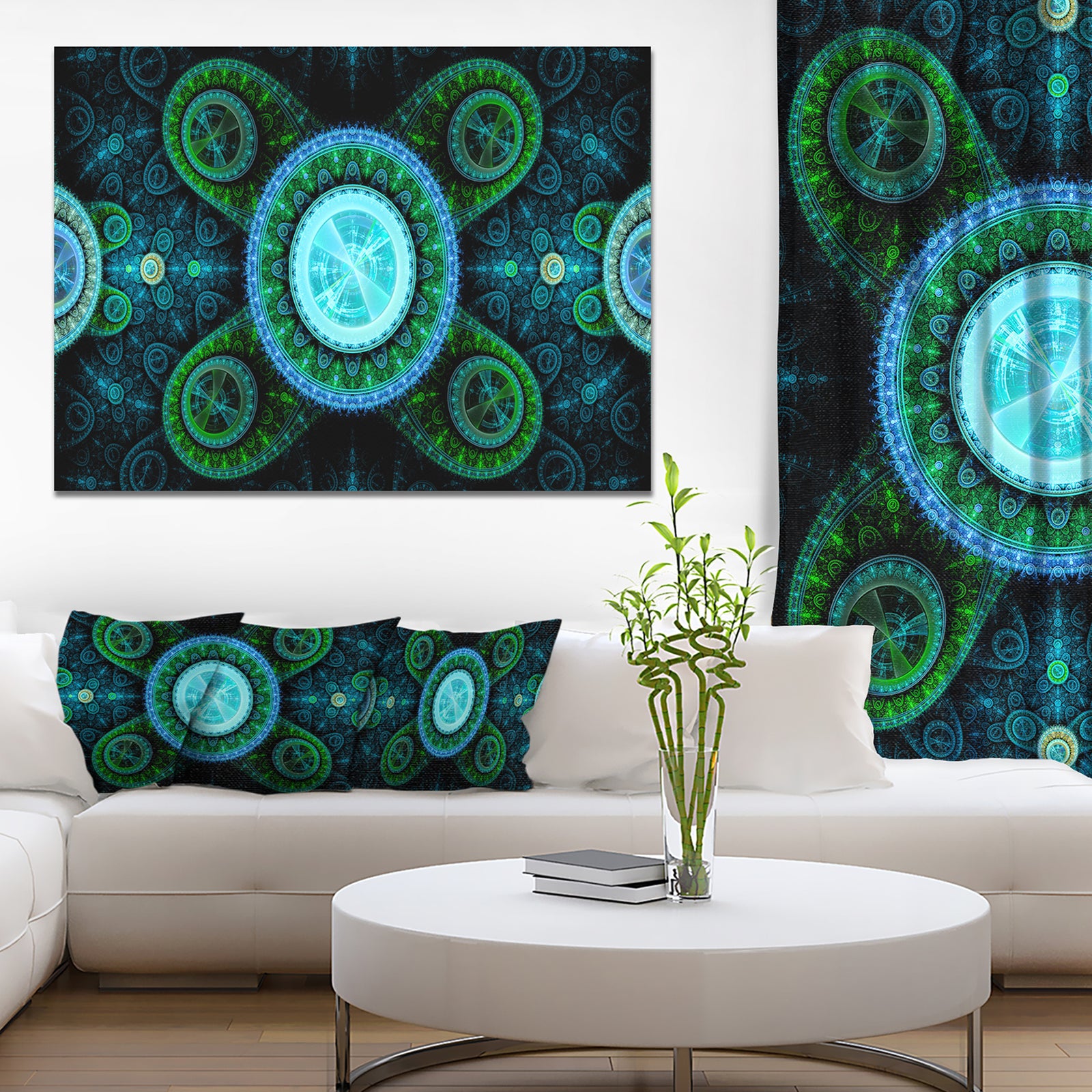 Bright Blue Psychedelic Relaxing Art - Extra Large Canvas Art Print