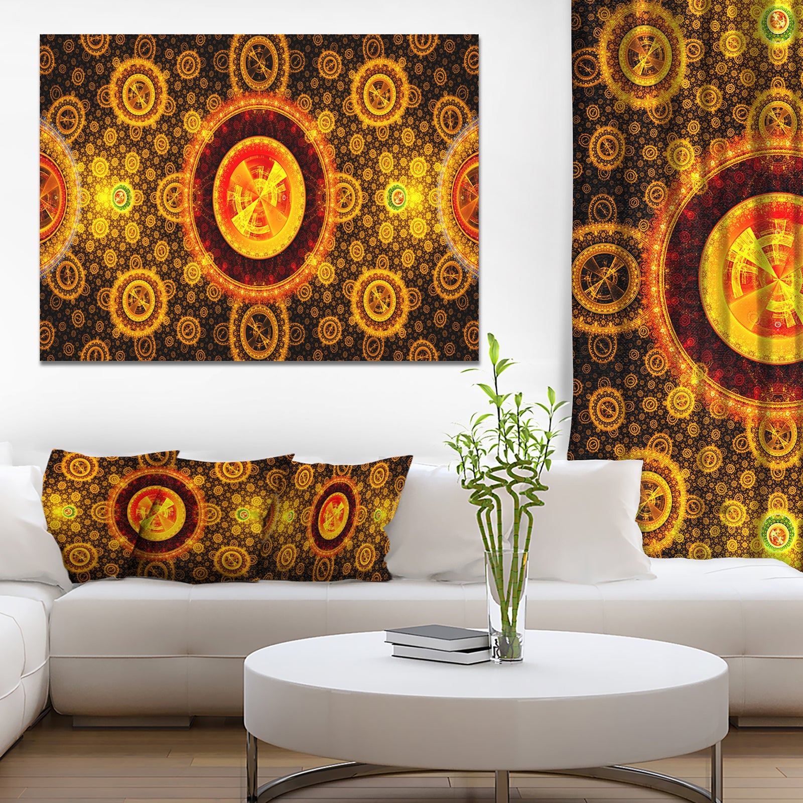 Golden Psychedelic Relaxing Art - Extra Large Canvas Art Print