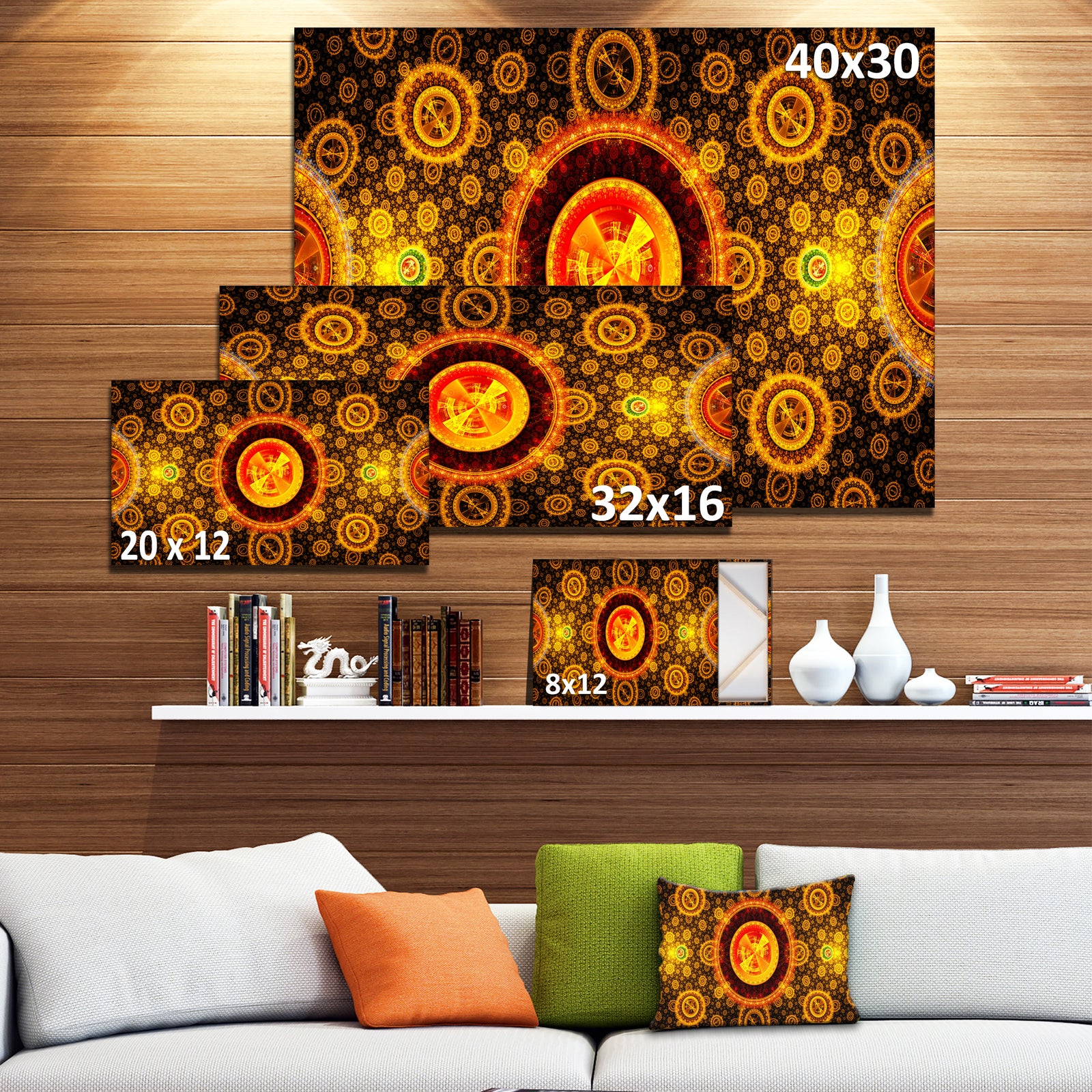 Golden Psychedelic Relaxing Art - Extra Large Canvas Art Print