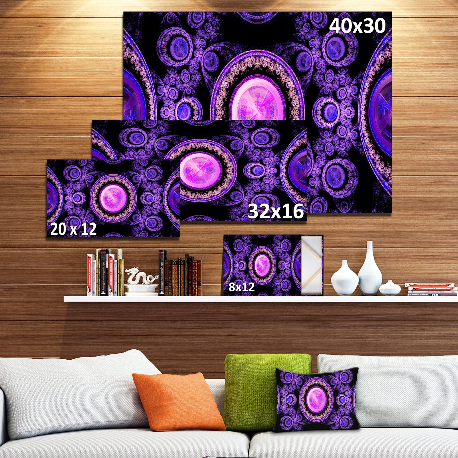 Purple Psychedelic Relaxing Art - Extra Large Canvas Art Print