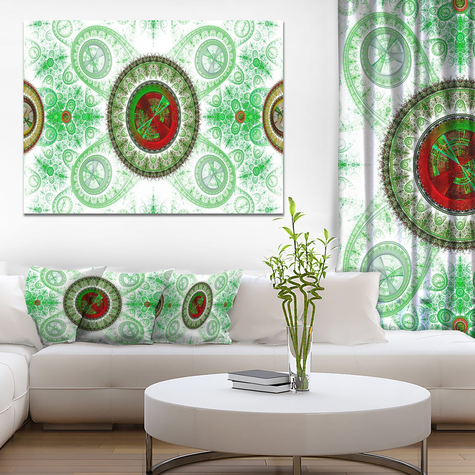 Light Green Psychedelic Relaxing Art - Extra Large Canvas Art Print