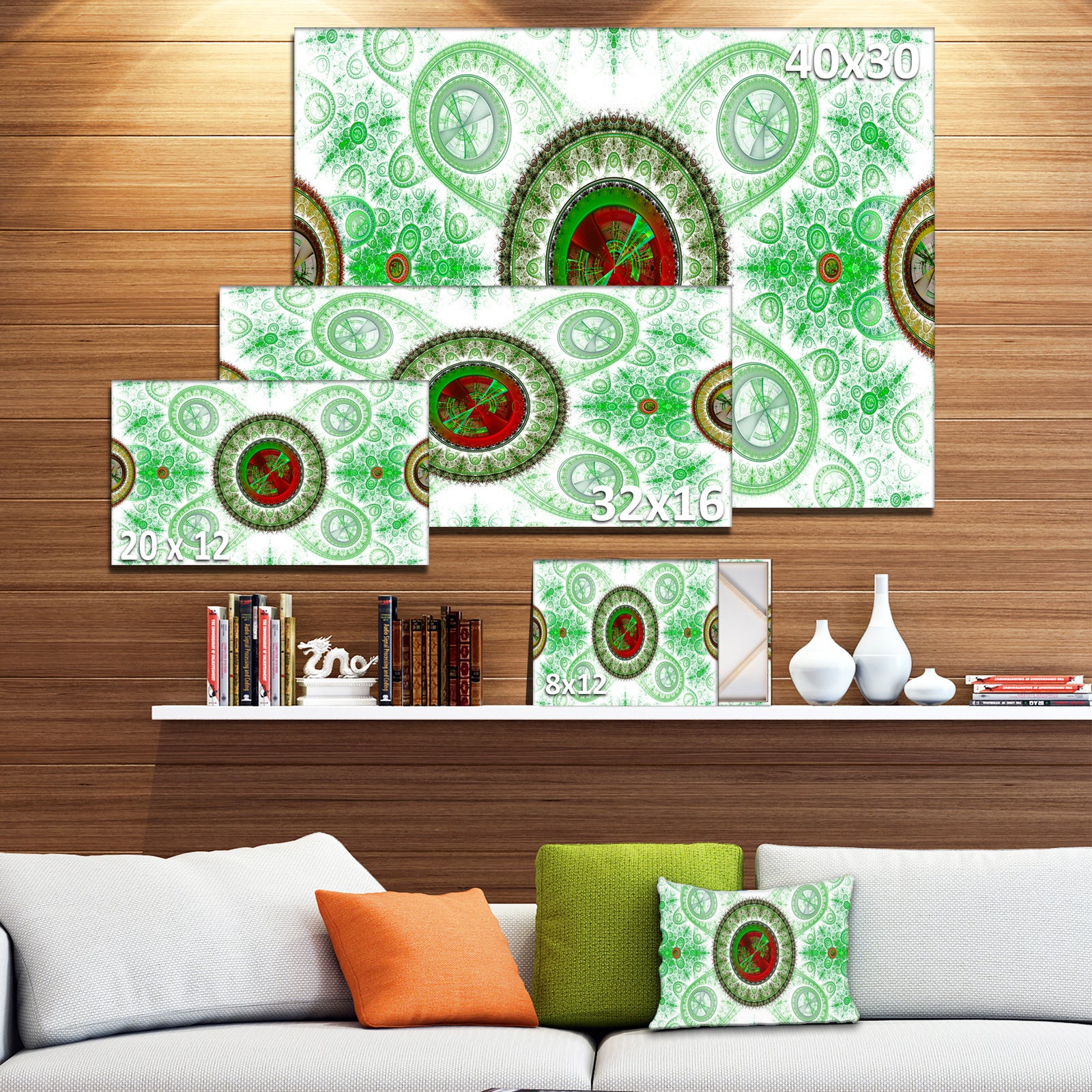 Light Green Psychedelic Relaxing Art - Extra Large Canvas Art Print