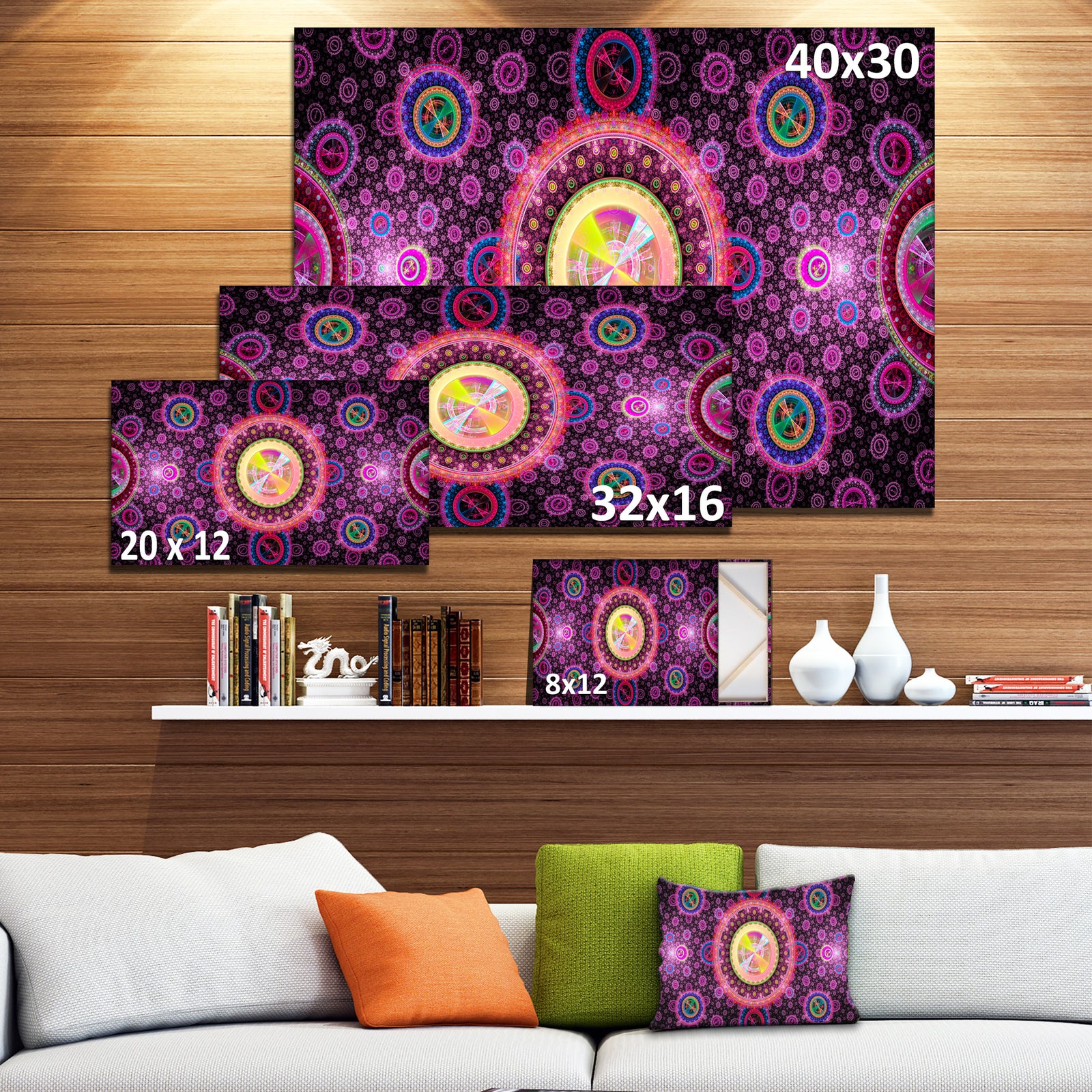 Bright Pink Psychedelic Relaxing Art - Extra Large Canvas Art Print