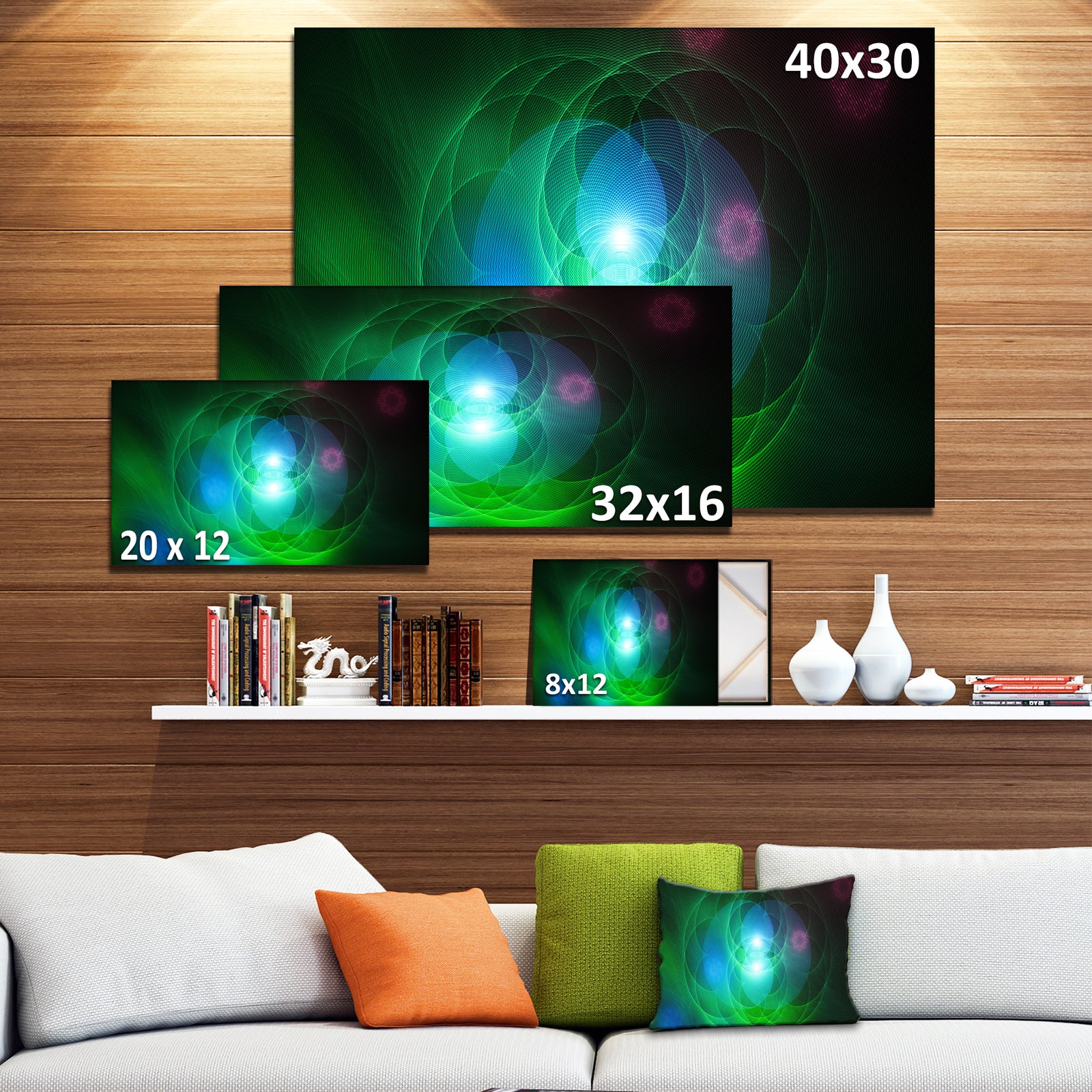 Merge Colored Spheres. - Abstract Canvas Art Print