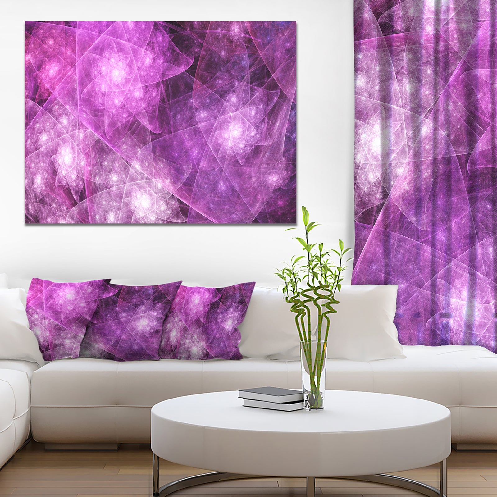 Pink Rotating Polyhedron - Extra Large Canvas Art Print