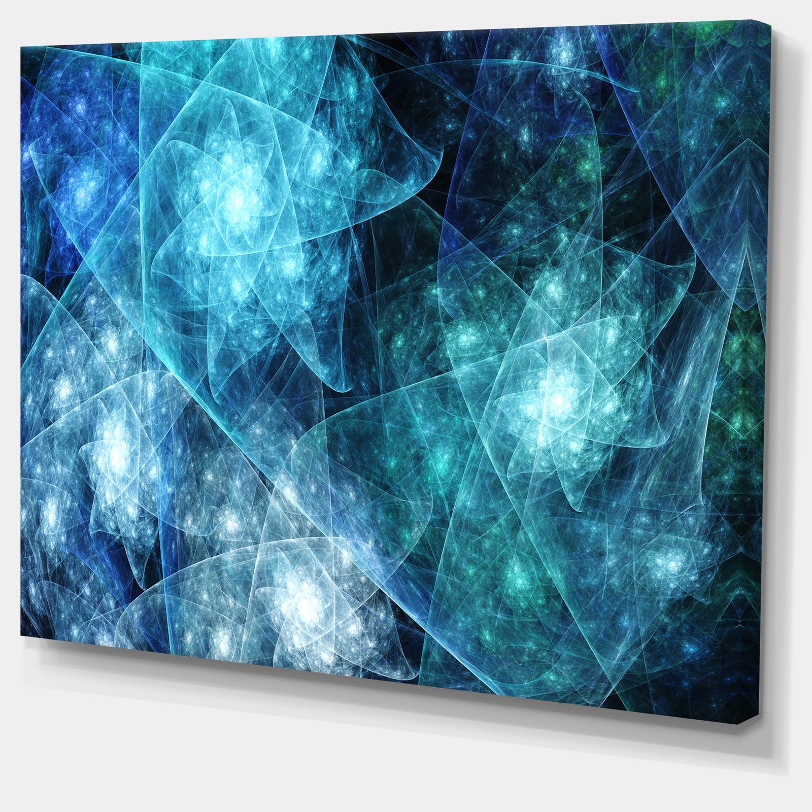 Blue Rotating Polyhedron - Extra Large Canvas Art Print