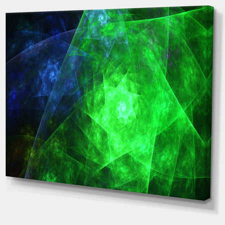 Green Rotating Polyhedron - Extra Large Canvas Art Print