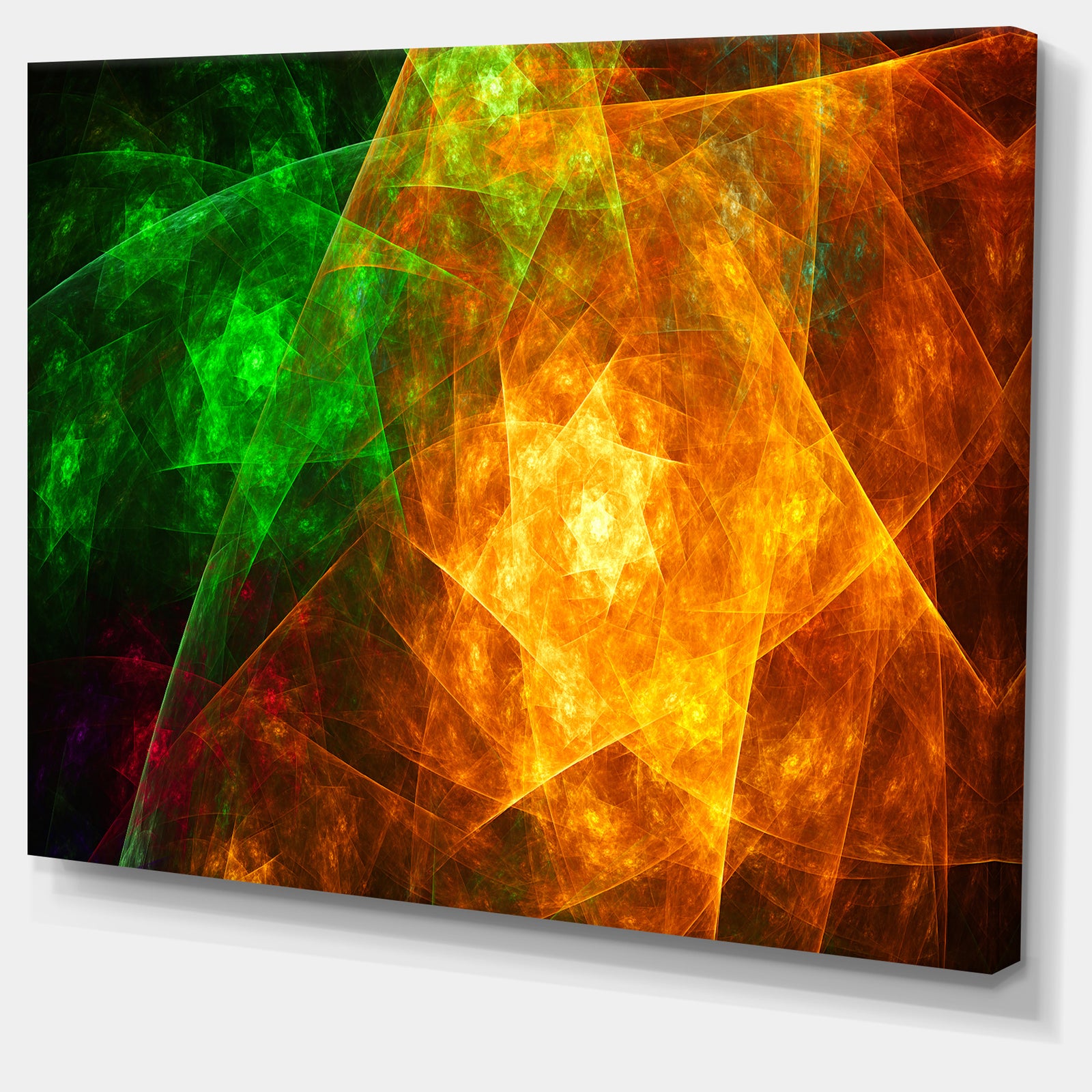 Yellow Rotating Polyhedron - Extra Large Canvas Art Print