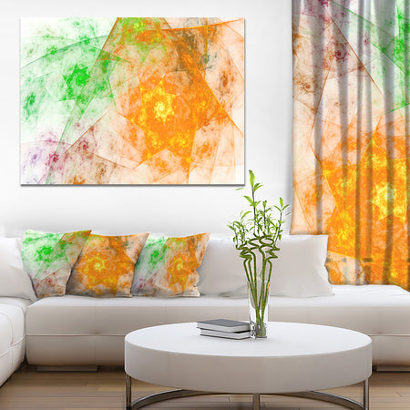 Green Yellow Rotating Polyhedron - Extra Large Canvas Art Print