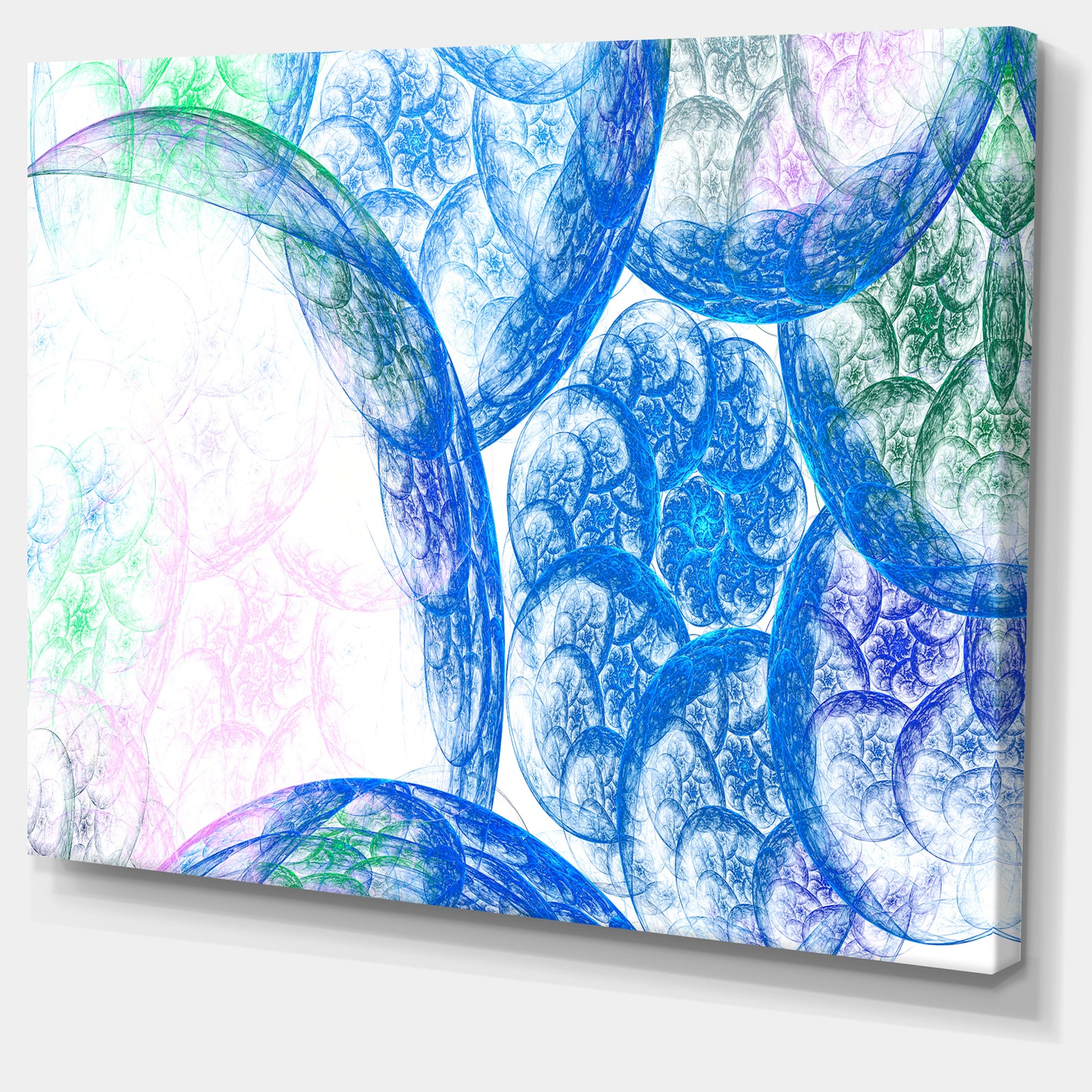 Blue White Dramatic Clouds - Abstract Canvas Wall Art