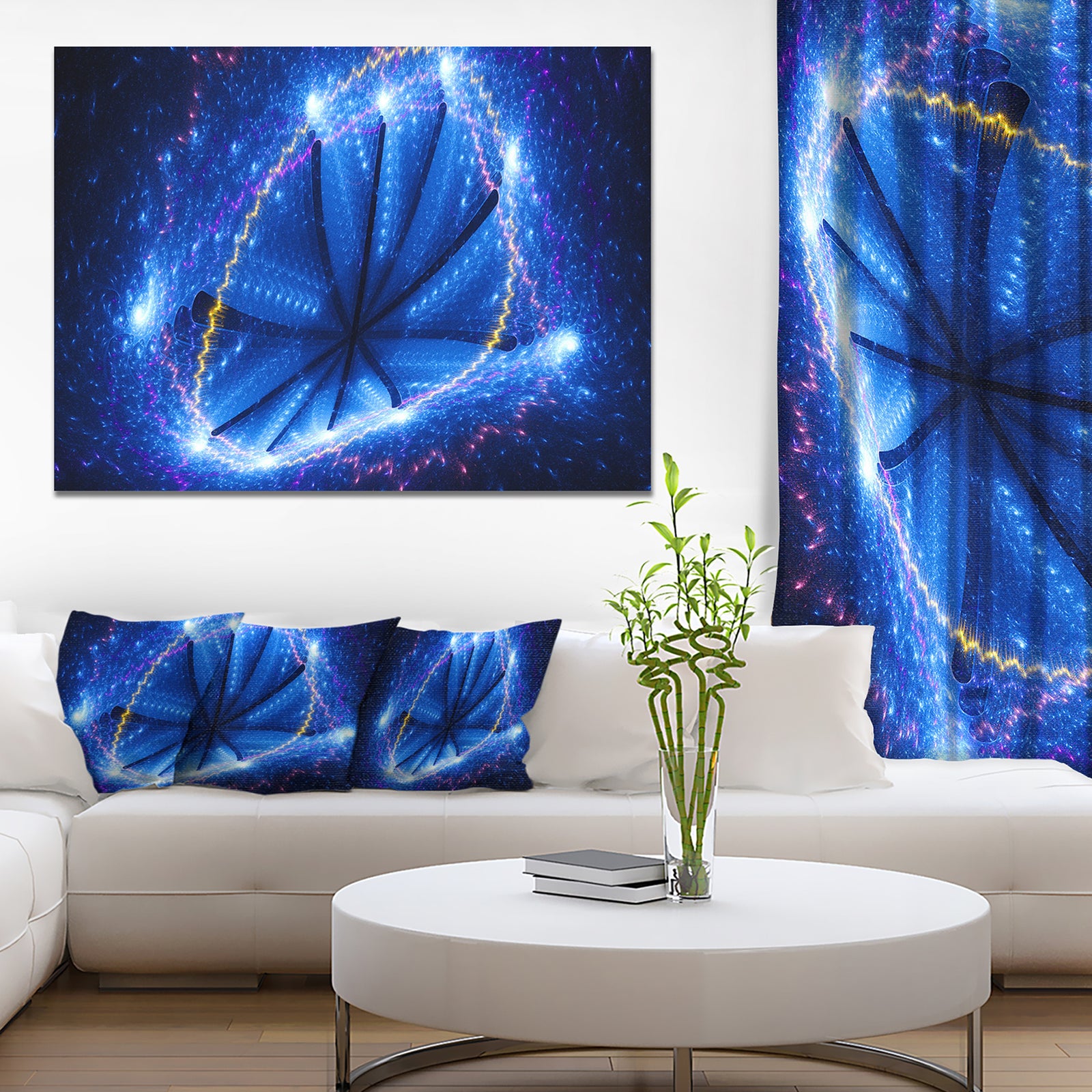 Blue Star Clusters - Abstract Canvas Wall Art