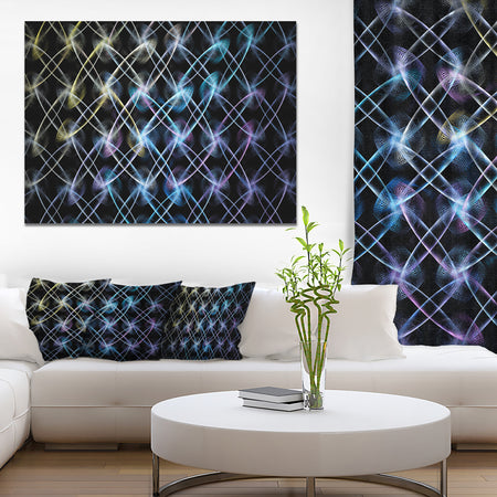 Blue Unusual Fractal Metal Grill - Abstract Canvas Wall Art
