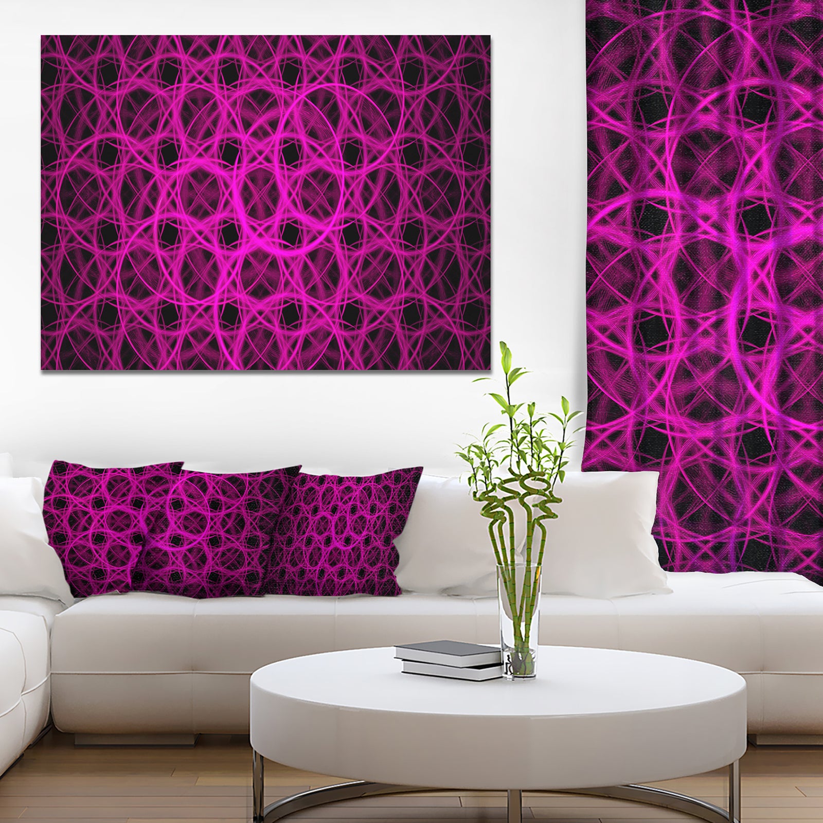 Pink Unusual Fractal Metal Grill - Abstract Canvas Wall Art