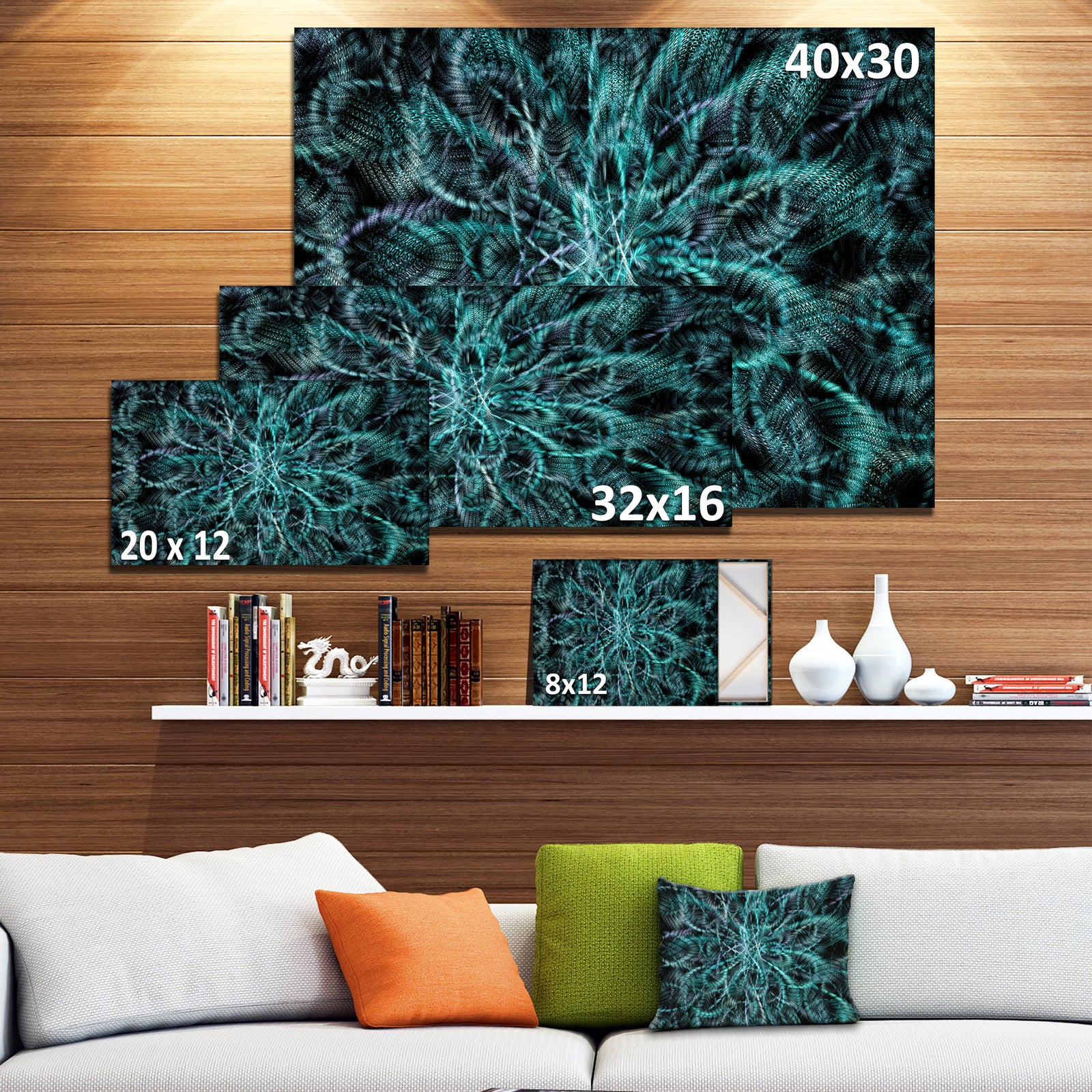 Unusual Starry Fractal Metal Grill - Abstract Canvas Wall Art
