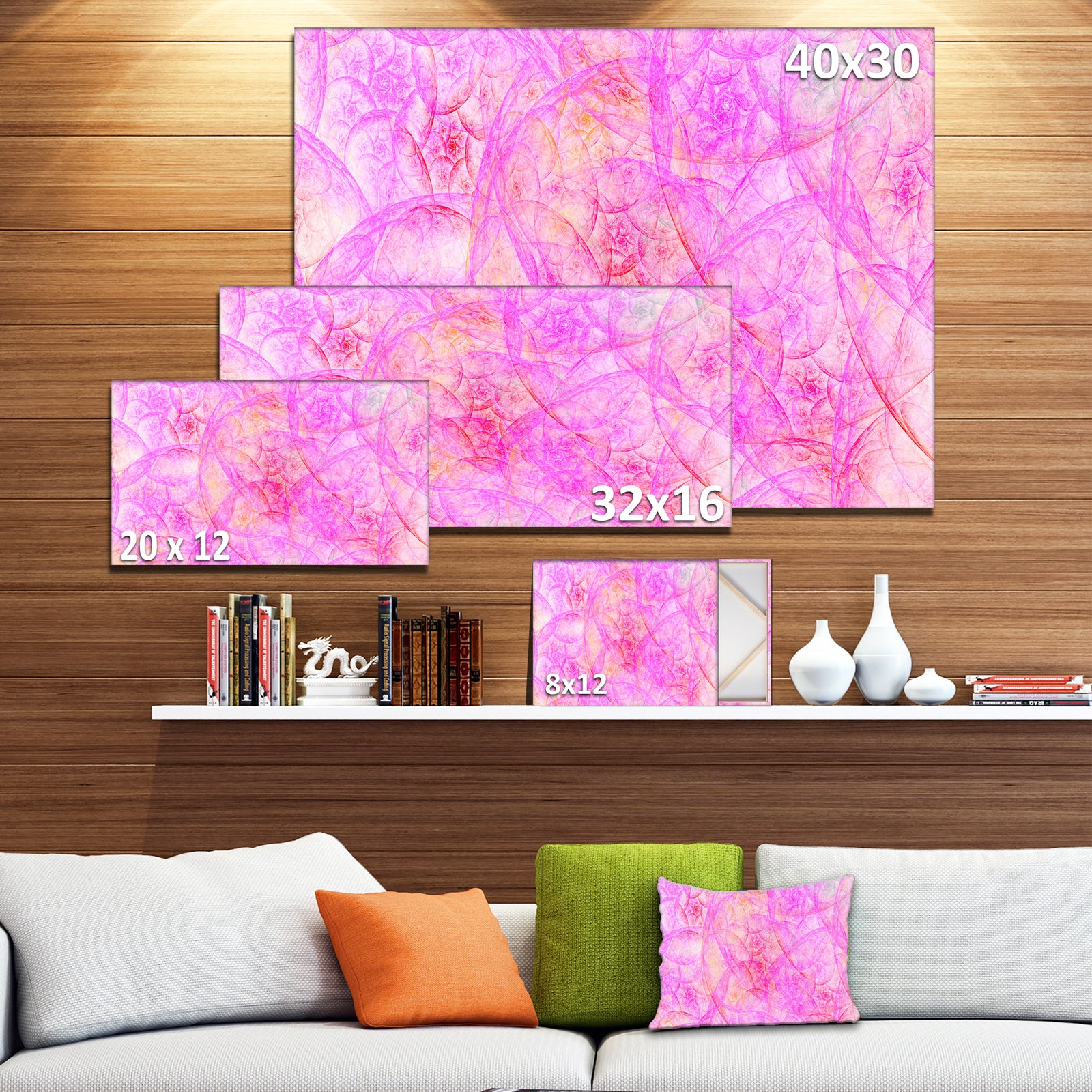 Rose Fractal Dramatic Clouds - Abstract Wall Artwork