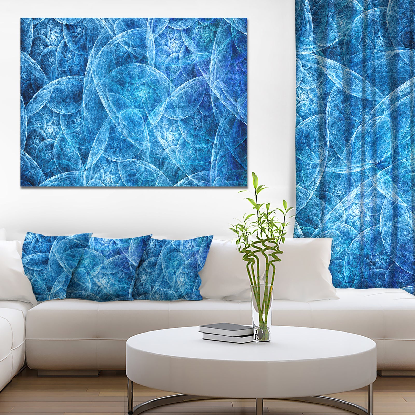 Dark Blue Fractal Dramatic Clouds - Abstract Wall Artwork