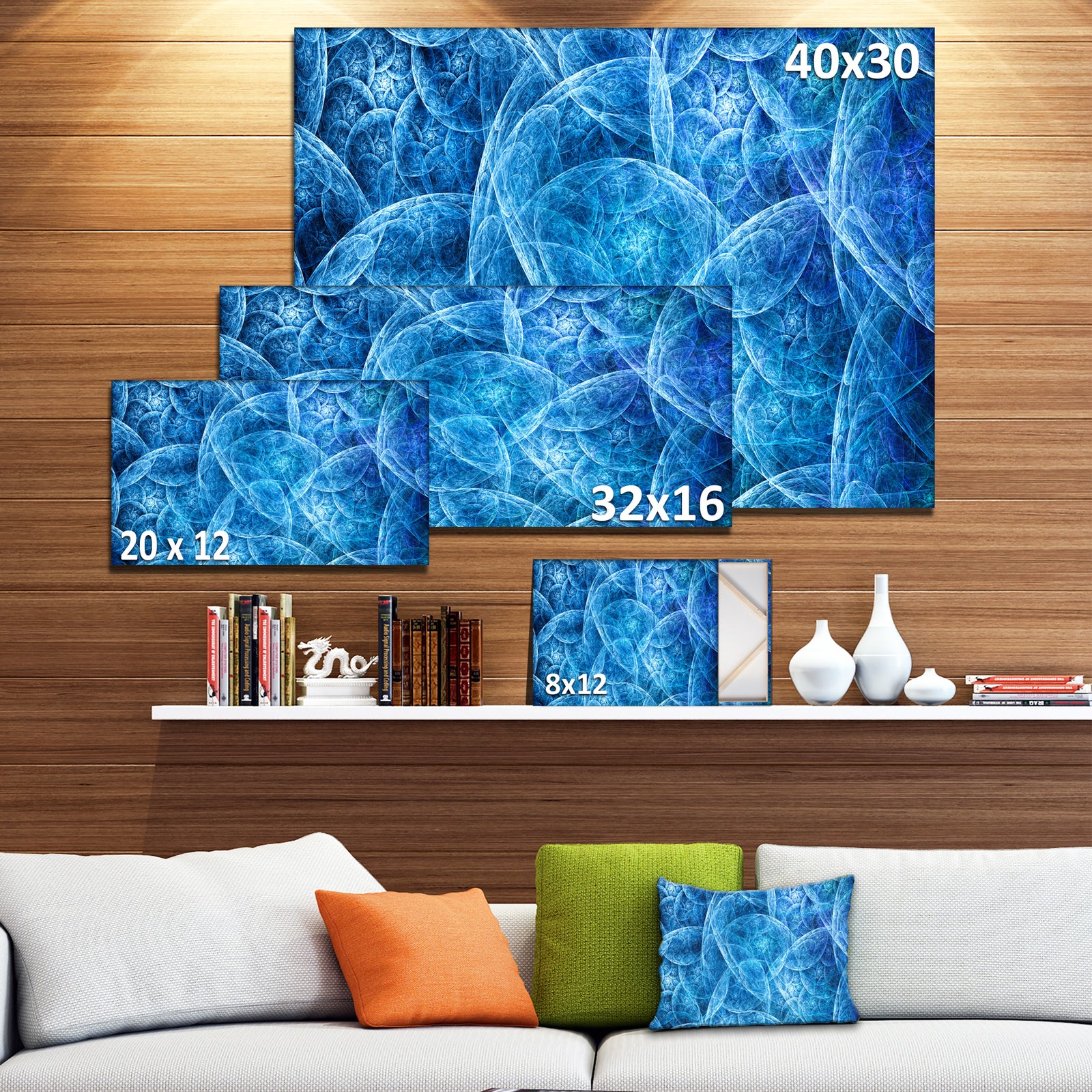 Dark Blue Fractal Dramatic Clouds - Abstract Wall Artwork