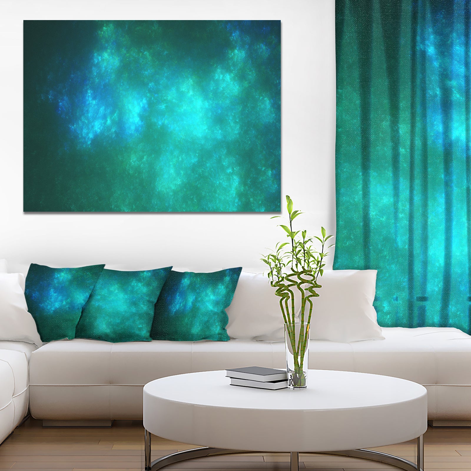 Blue Starry Fractal Sky - Abstract Wall Artwork