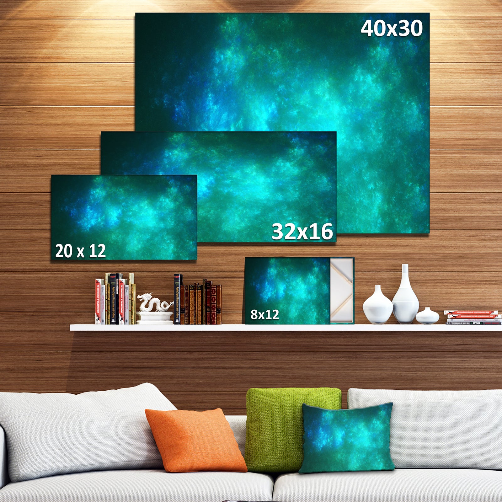 Blue Starry Fractal Sky - Abstract Wall Artwork